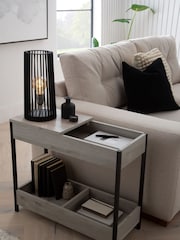 Grey Bronx Oak Effect Side Table - Image 6 of 13