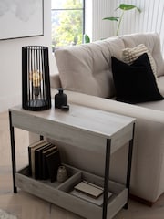 Grey Bronx Oak Effect Side Table - Image 7 of 13
