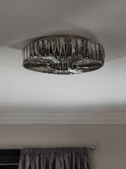 Smoke Grey Aria Large Flush Fitting Ceiling Light - Image 2 of 7