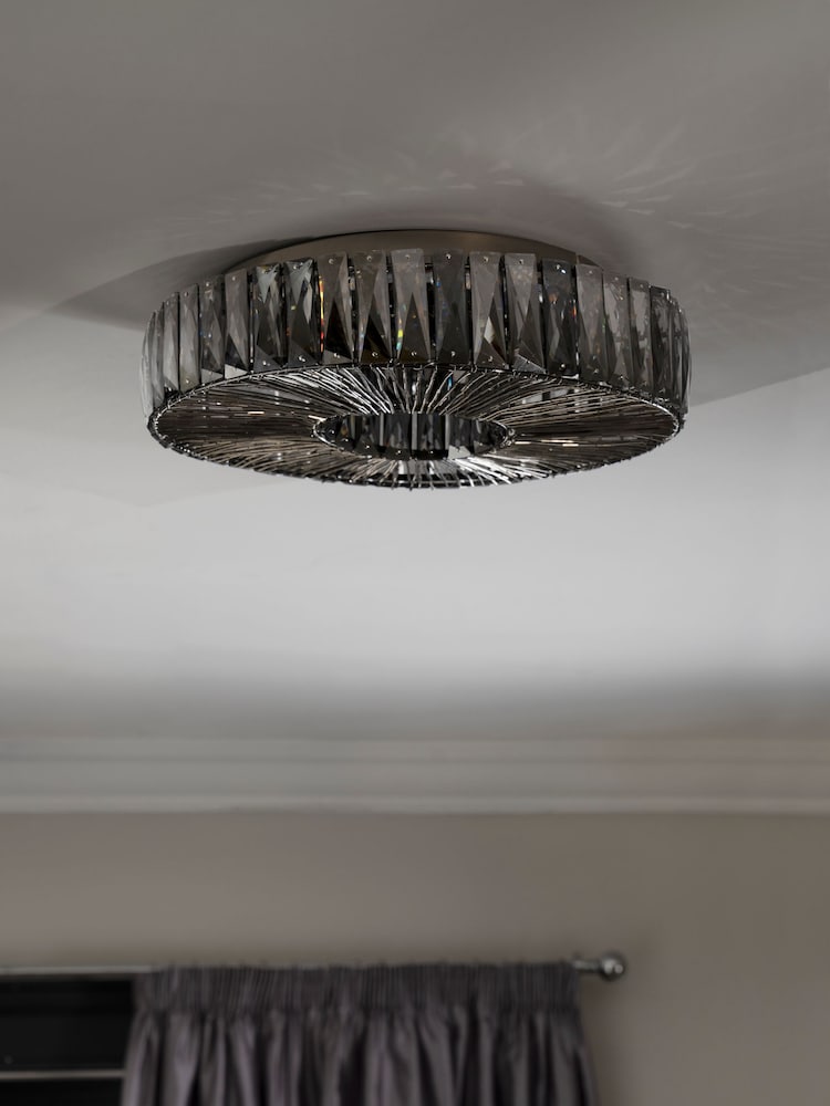 Smoke Grey Aria Large Flush Fitting Ceiling Light - Image 2 of 7