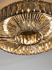 Smoke Grey Aria Large Flush Fitting Ceiling Light - Image 3 of 7