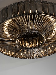 Smoke Grey Aria Large Flush Fitting Ceiling Light - Image 4 of 7