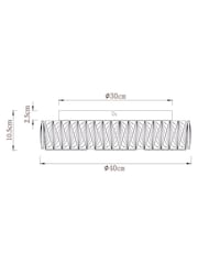 Smoke Grey Aria Large Flush Fitting Ceiling Light - Image 7 of 7