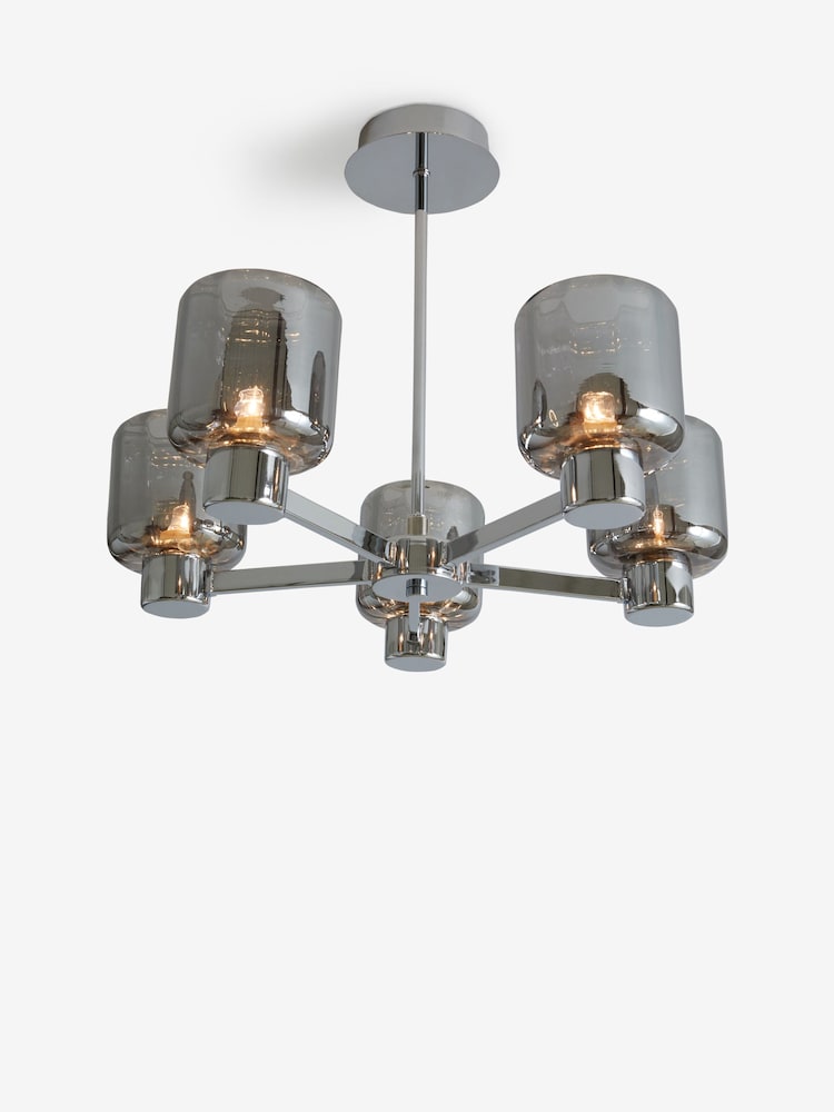 Chrome Jensen 5 Light Flush Fitting Ceiling Light - Image 2 of 6