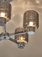 Chrome Jensen 5 Light Flush Fitting Ceiling Light - Image 3 of 6