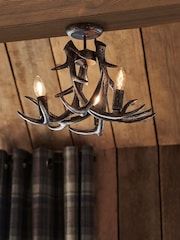 Black Antler 3 Light Ceiling Light Fitting - Image 1 of 6