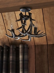 Black Antler 3 Light Ceiling Light Fitting - Image 2 of 6