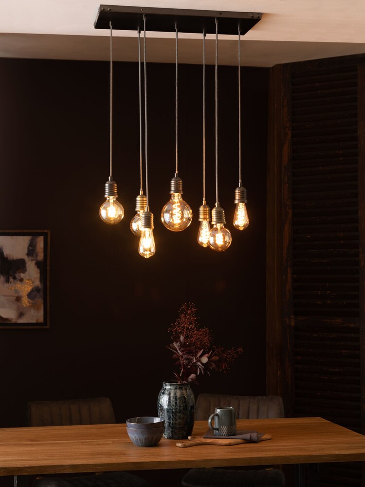 Pewter Grey Chicago 7 Light Linear Pendant Ceiling Light - Image 1 of 6
