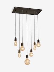 Pewter Grey Chicago 7 Light Linear Pendant Ceiling Light - Image 4 of 6
