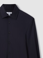 Reiss Navy Voyager Regular Fit Button-Through Travel Shirt - Image 5 of 6