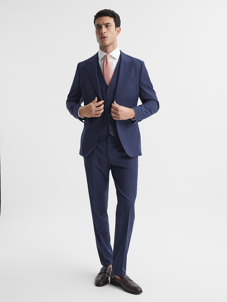 Reiss Bright Blue Wish Slim Fit Waistcoat - Image 6 of 6 Reiss Bright Blue Wish Slim Fit Waistcoat - Image 6 of 6
