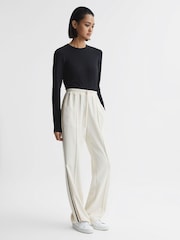 Reiss Black Bebe Long Sleeve Crew Neck Top - Image 3 of 6