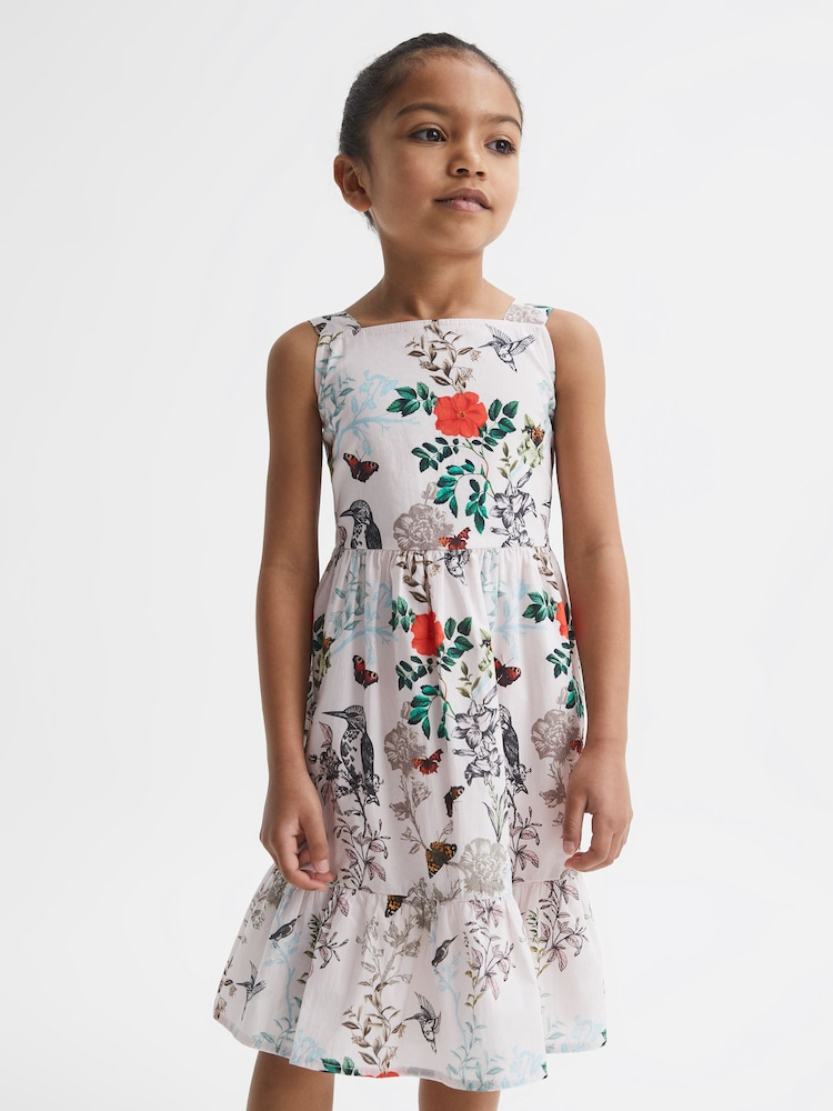 Reiss Ivory Print Marcie 9-12 yrs Printed Strappy Dress - Image 1 of 6