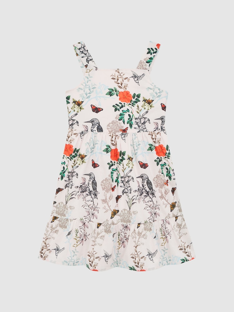 Reiss Ivory Print Marcie 9-12 yrs Printed Strappy Dress - Image 2 of 6