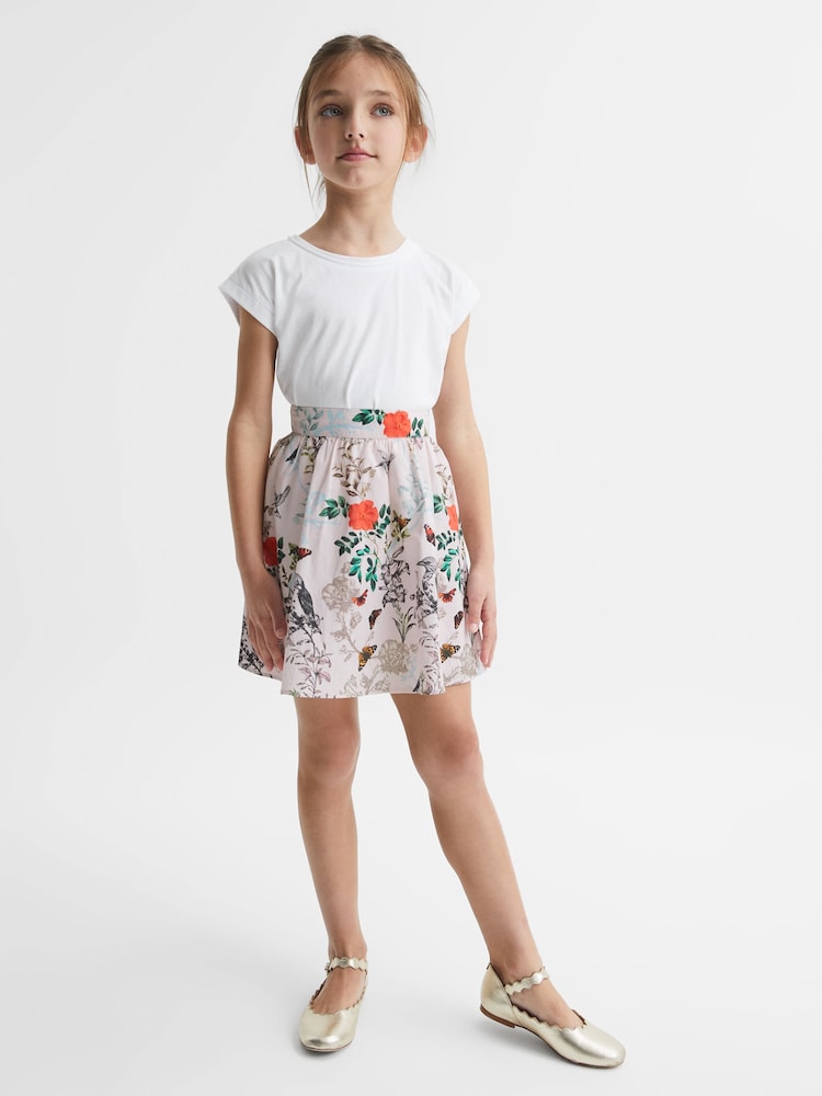 Falda de tiro alto con estampado floral Amie de Reiss - Imagen 1 de 6