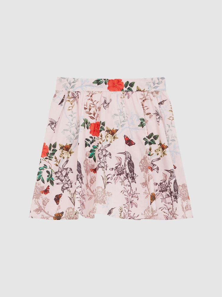 Falda de tiro alto con estampado floral Amie de Reiss - Imagen 2 de 6