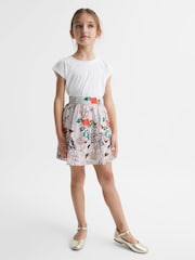 Reiss Ivory Print Amie Floral Printed High-Rise Skirt - Image 3 of 6