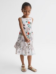Reiss Ivory Print Marcie 4-9 yrs Printed Strappy Dress - Image 1 of 6