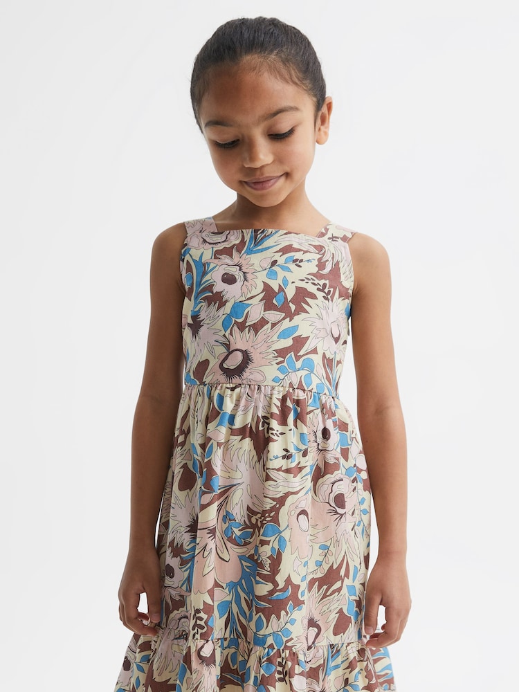 Reiss Lilac Marcie 9-12 yrs Printed Strappy Dress - Image 1 of 6