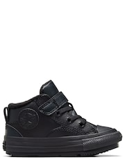 Converse Black Leather Infant 1V Malden Trainers - Image 1 of 9
