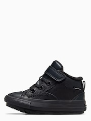 Converse Black Leather Infant 1V Malden Trainers - Image 2 of 9