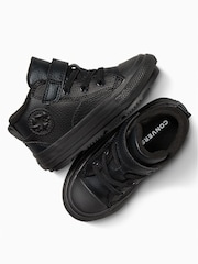 Converse Black Leather Infant 1V Malden Trainers - Image 6 of 9