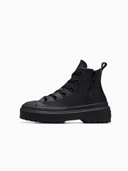 Converse Black Junior All Black Lugged Lift Trainers - Image 2 of 7