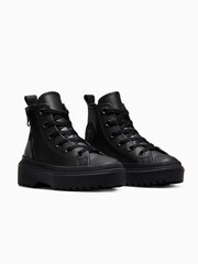 Converse Black Junior All Black Lugged Lift Trainers - Image 3 of 7