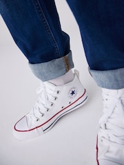 Converse White Malden Street Youth Trainers - Image 1 of 8