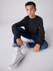 Converse White Malden Street Youth Trainers - Image 2 of 8