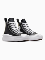 Converse Black/White Move Leather Platform Youth High Top Trainers - Image 12 of 15