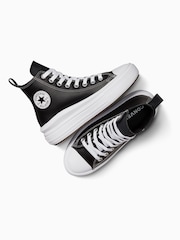 Converse Black/White Move Leather Platform Youth High Top Trainers - Image 14 of 15