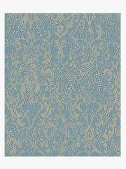 Teal Blue Majestic Damask 10M Wallpaper - Image 2 of 3