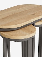 Light Bronx Oak Effect Round Set of 3 Nest of Tables - Image 6 of 7