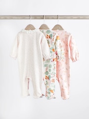 Pink Bunny Floral Baby Character Sleepsuits 3 Pack (0-3yrs) - Image 2 of 12