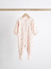 Pink Bunny Floral Baby Character Sleepsuits 3 Pack (0-3yrs) - Image 6 of 12