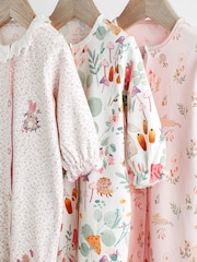 Pink Bunny Floral Baby Character Sleepsuits 3 Pack (0-3yrs) - Image 7 of 12