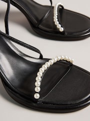 Ted Baker Mypearl Black Round Footbed Kitten Sandals - Image 4 of 4