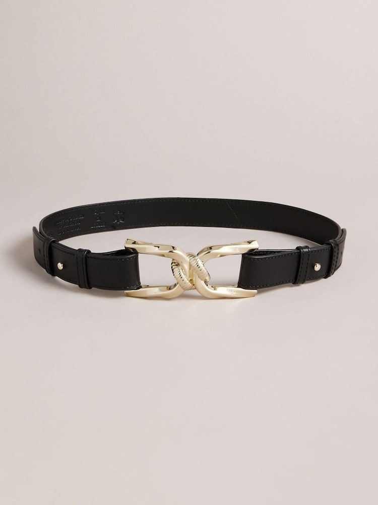 Ted Baker Chelt Black Twisted Buckle Belt - Image 1 of 3
