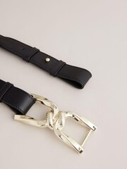 Ted Baker Chelt Black Twisted Buckle Belt - Image 3 of 3