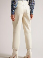 Ted Baker Natural Plaider Panelled Straight Leg PU Trousers - Image 2 of 4