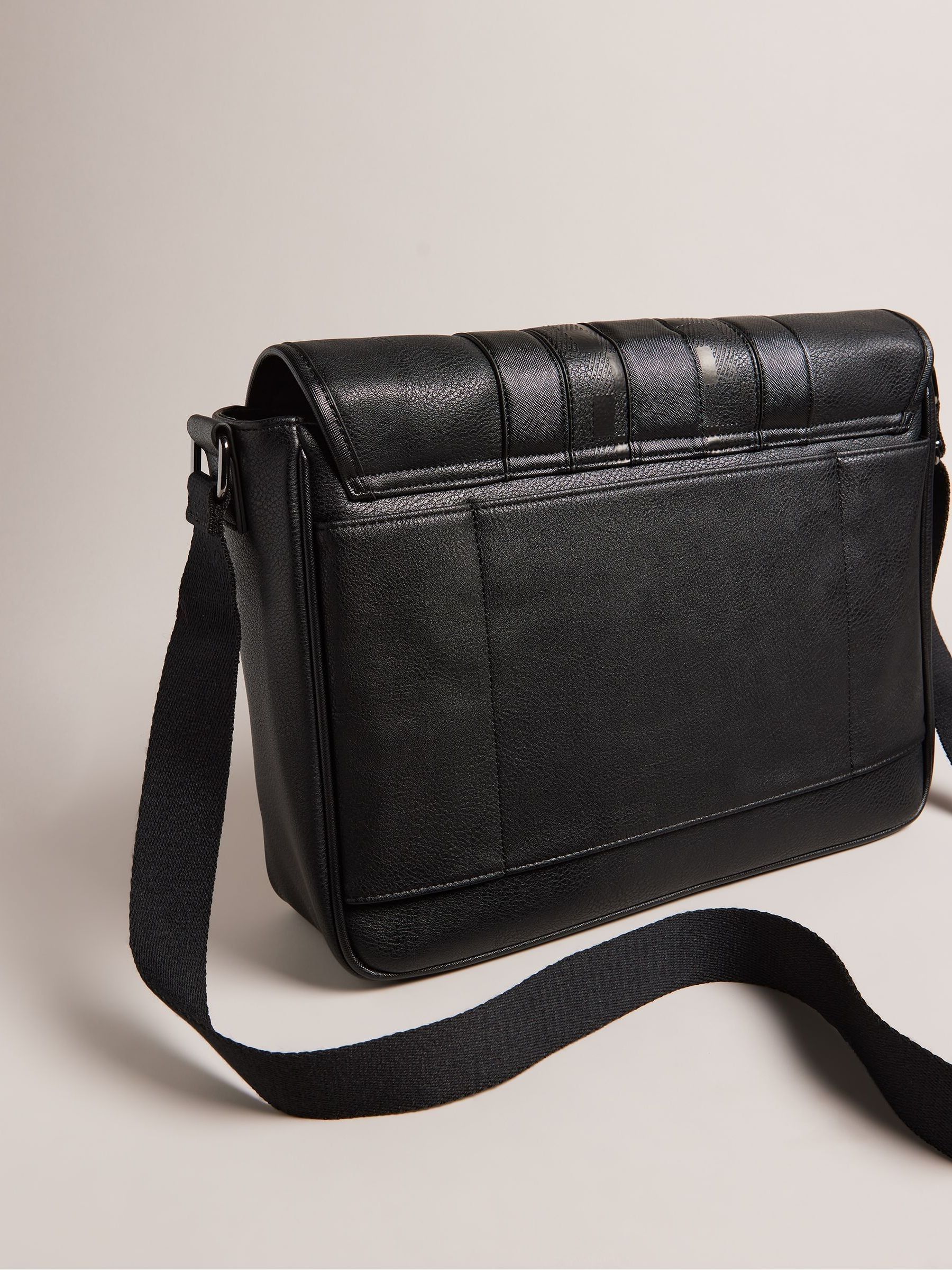 Buy Ted Baker Black Wayvon House Check PU Messenger Bag from Next Luxembourg