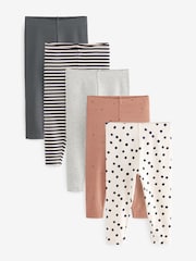 Monochrom - Leggings aus geripptem Jersey im 5er Pack (3Monate–7Jahre) - Bild 1 von 3