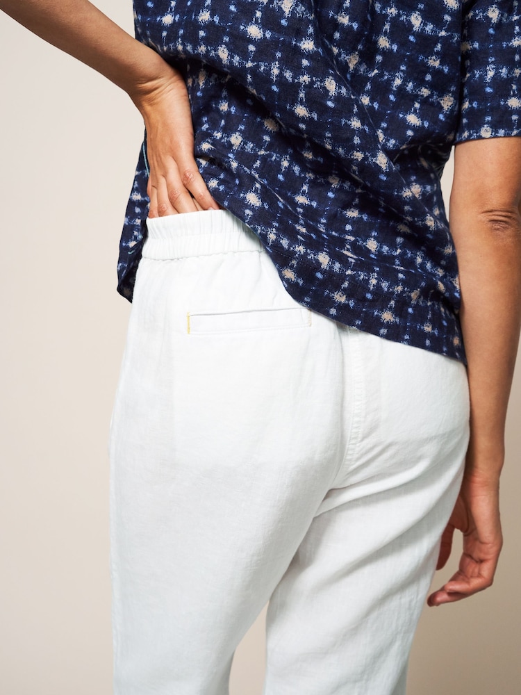 White Stuff White Rowena 100% Linen Trousers - Image 4 of 7