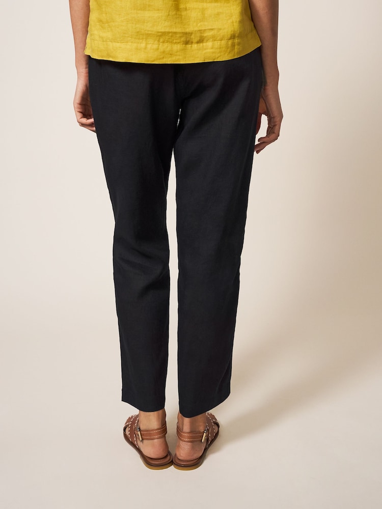 White Stuff Black Rowena 100% Linen Trousers - Image 2 of 4