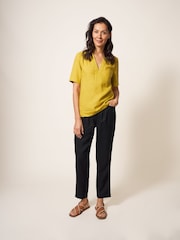 White Stuff Black Rowena 100% Linen Trousers - Image 3 of 4