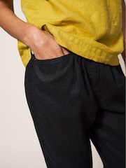 White Stuff Black Rowena 100% Linen Trousers - Image 4 of 4