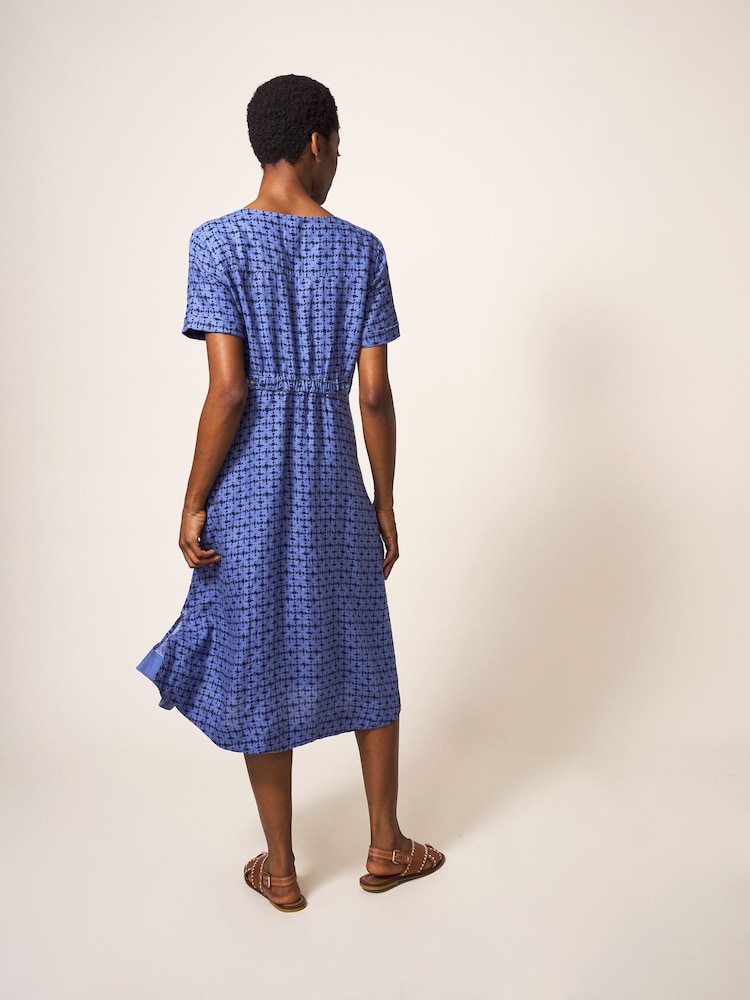 Robe mi-longue White Stuff Ivy bleue en lin - Image 2 of 6