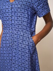 Robe mi-longue White Stuff Ivy bleue en lin - Image 4 of 6