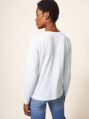 Biały - White Stuff 100% Cotton Long Sleeve Nelly T-Shirt - Image 2 of 6